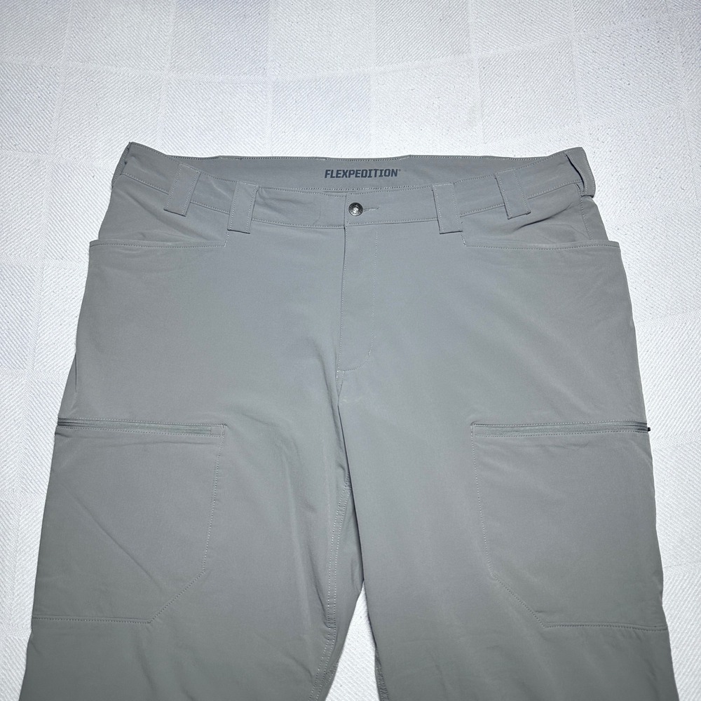 Duluth Trading Flexpedition Pants Men 42x32 Relaxed Fit Cargo Stretch Nylon Gray - Picture 2 of 13